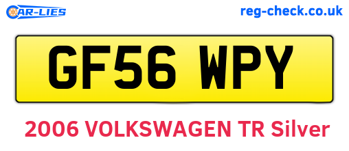 GF56WPY are the vehicle registration plates.