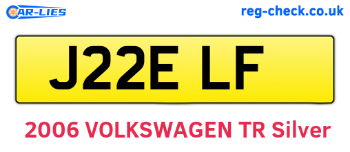 J22ELF are the vehicle registration plates.