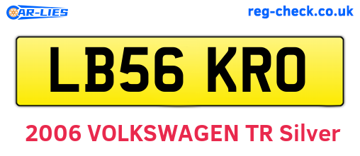 LB56KRO are the vehicle registration plates.