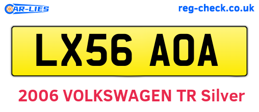 LX56AOA are the vehicle registration plates.