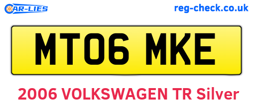 MT06MKE are the vehicle registration plates.