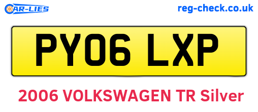 PY06LXP are the vehicle registration plates.