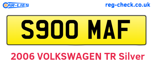 S900MAF are the vehicle registration plates.