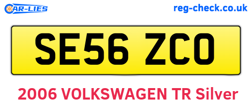 SE56ZCO are the vehicle registration plates.