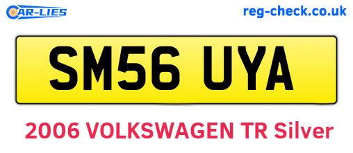 SM56UYA are the vehicle registration plates.