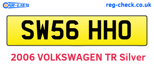 SW56HHO are the vehicle registration plates.