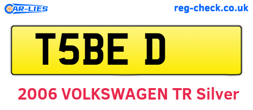 T5BED are the vehicle registration plates.