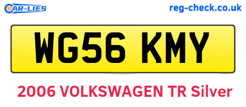 WG56KMY are the vehicle registration plates.