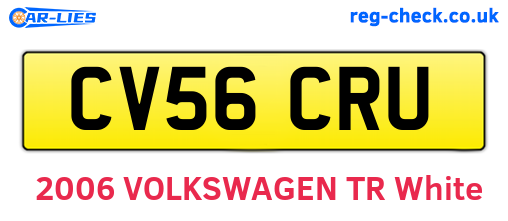 CV56CRU are the vehicle registration plates.