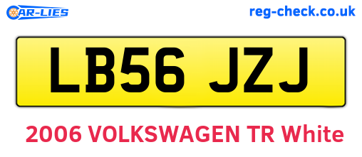 LB56JZJ are the vehicle registration plates.