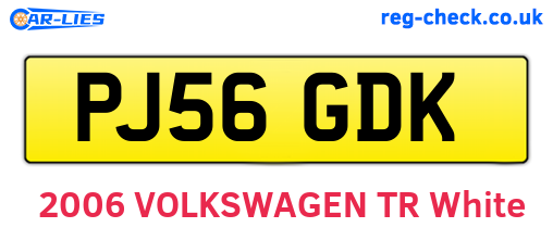 PJ56GDK are the vehicle registration plates.