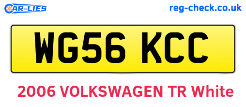 WG56KCC are the vehicle registration plates.