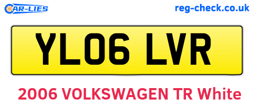 YL06LVR are the vehicle registration plates.