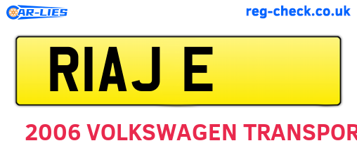 R1AJE are the vehicle registration plates.