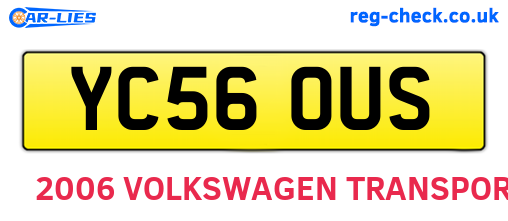 YC56OUS are the vehicle registration plates.
