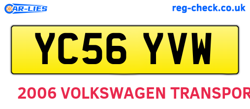 YC56YVW are the vehicle registration plates.