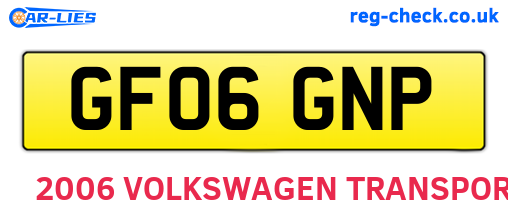 GF06GNP are the vehicle registration plates.