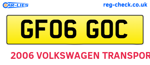 GF06GOC are the vehicle registration plates.