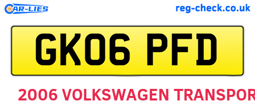 GK06PFD are the vehicle registration plates.