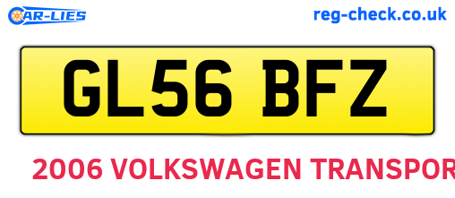 GL56BFZ are the vehicle registration plates.