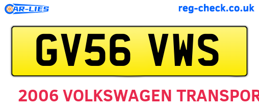 GV56VWS are the vehicle registration plates.