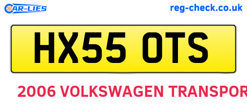HX55OTS are the vehicle registration plates.
