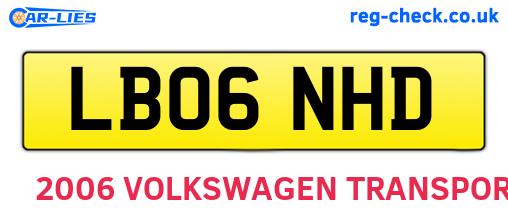 LB06NHD are the vehicle registration plates.
