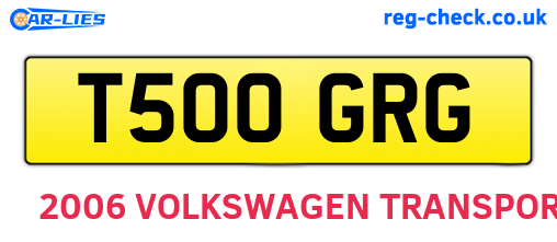 T500GRG are the vehicle registration plates.