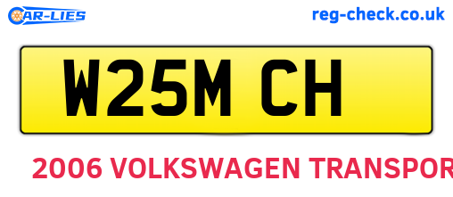 W25MCH are the vehicle registration plates.