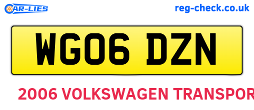 WG06DZN are the vehicle registration plates.
