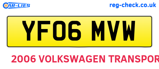 YF06MVW are the vehicle registration plates.