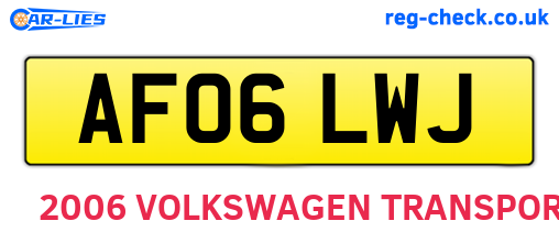 AF06LWJ are the vehicle registration plates.