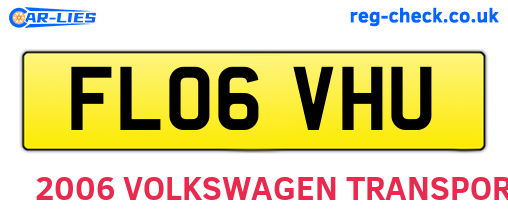 FL06VHU are the vehicle registration plates.