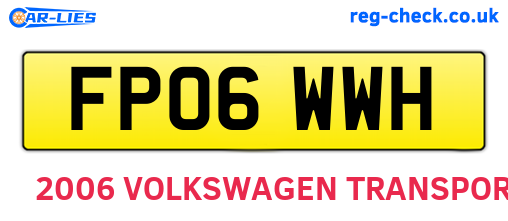 FP06WWH are the vehicle registration plates.