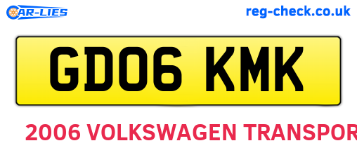 GD06KMK are the vehicle registration plates.