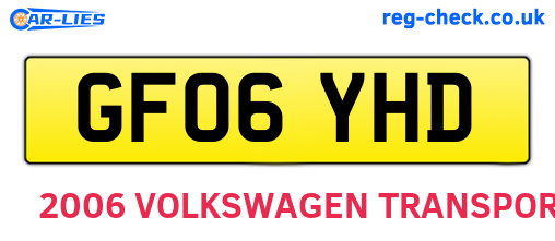 GF06YHD are the vehicle registration plates.