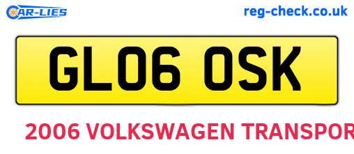 GL06OSK are the vehicle registration plates.