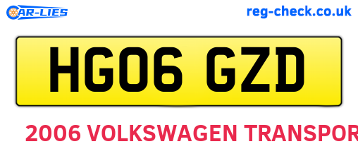 HG06GZD are the vehicle registration plates.
