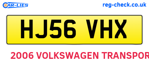 HJ56VHX are the vehicle registration plates.