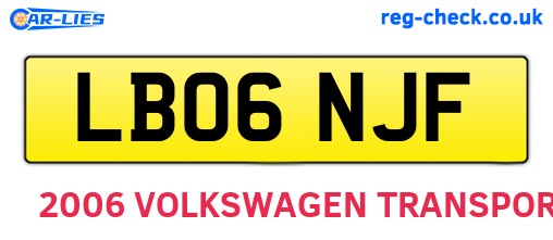 LB06NJF are the vehicle registration plates.