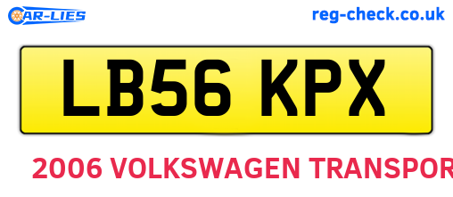 LB56KPX are the vehicle registration plates.