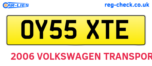 OY55XTE are the vehicle registration plates.