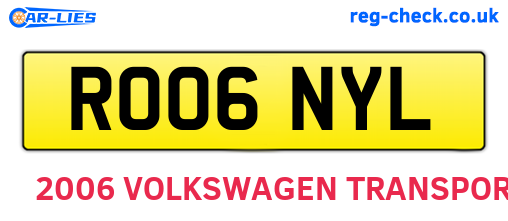 RO06NYL are the vehicle registration plates.