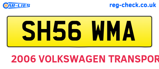 SH56WMA are the vehicle registration plates.