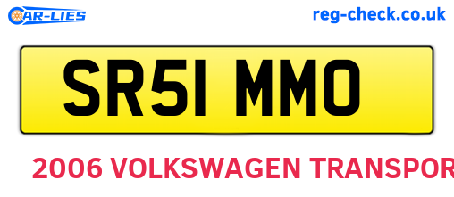 SR51MMO are the vehicle registration plates.