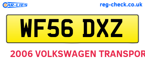 WF56DXZ are the vehicle registration plates.