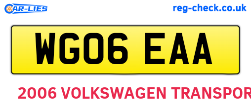 WG06EAA are the vehicle registration plates.