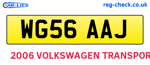 WG56AAJ are the vehicle registration plates.