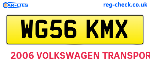 WG56KMX are the vehicle registration plates.