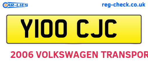 Y100CJC are the vehicle registration plates.